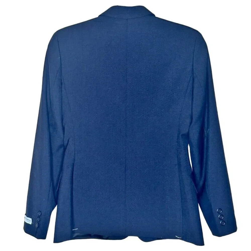 NWT RJ Classics Womens Blazer 4R Navy Wool Blend 3 button office career business
